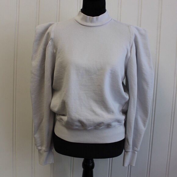 AGOLDE Women’s  Folded Sleeve Sweatshirt Off White Size XS - Picture 4 of 12